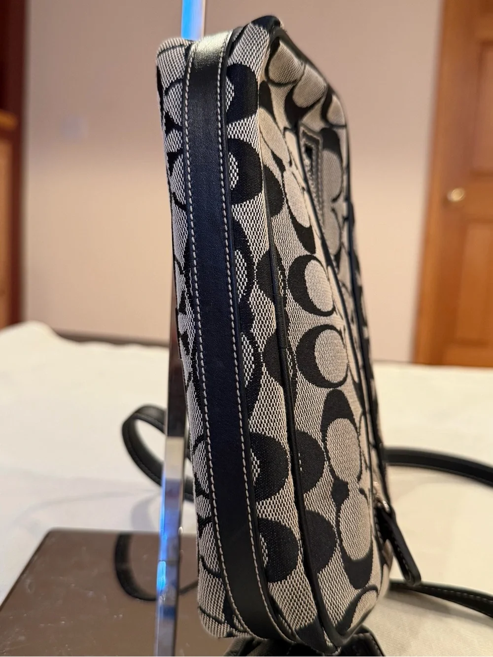 Coach Black & Gray Signature Canvas Monogram Y2K EUC